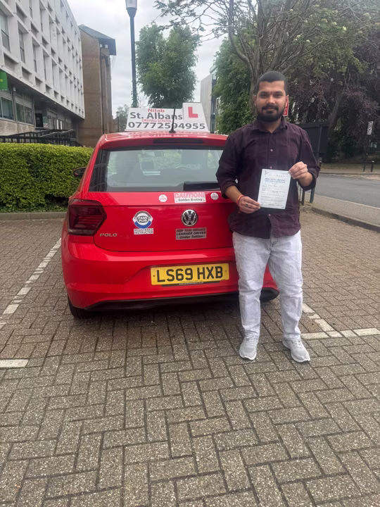 St Albans Driving School student celebrating their driving test pass