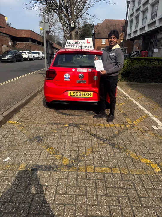 St Albans Driving School student celebrating their driving test pass