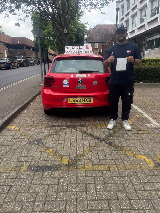 St Albans Driving School student celebrating their driving test pass