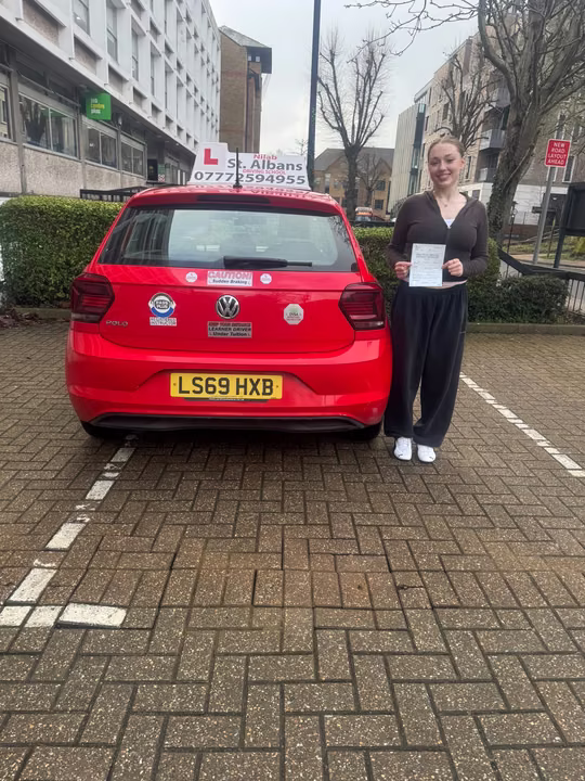 St Albans Driving School student celebrating their driving test pass