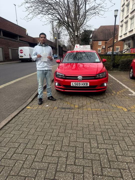 St Albans Driving School student celebrating their driving test pass